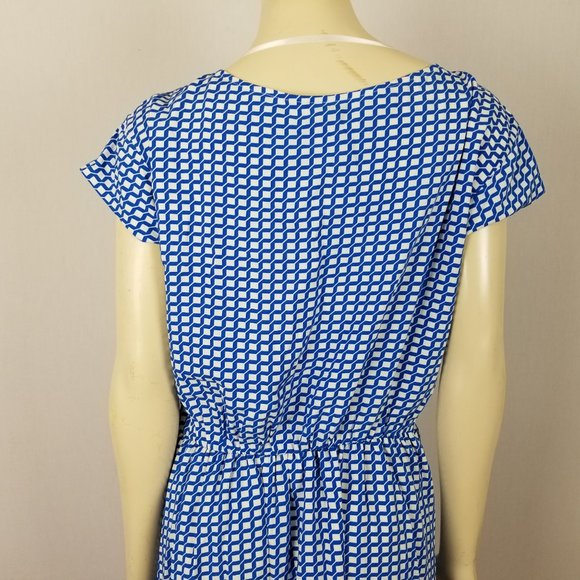 GAP blue white elastic waist dress sz‎ M - Picture 5 of 8